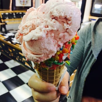 Super Scoops - Strawberry with pebble fruit waffle cone - Ice Cream & Frozen Yogurt Near Me - Parsippany, New Jersey Super Scoops - Strawberry with pebble fruit waffle cone - Ice Cream & Frozen Yogurt Near Me - Parsippany, New Jersey