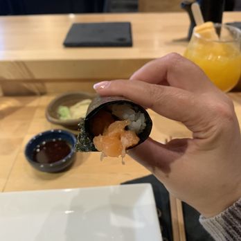 Sugo Hand Roll Bar - Salmon hand roll - Sushi Bars Near Me - Seattle, Washington Sugo Hand Roll Bar - Salmon hand roll - Sushi Bars Near Me - Seattle, Washington