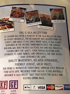 Menu photo 6 El Charro Restaurant Safford, AZ