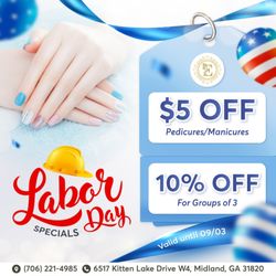 Vy's Spa & Nails - LABOR DAY SPECIALS ARE HERE!!!
This Labor Day, treat yourself and your friends at Vy's Spa Nails