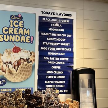 COWS - Menu board #1. Loled at "Black Angus Forest" - Ice Cream & Frozen Yogurt Near Me - Banff, Alberta