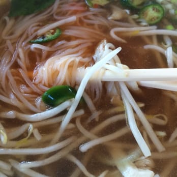 Khanh's Restaurant - Chicken pho close up (after adding sprouts, sriracha, and jalapeños) - Vietnamese Near Me - Campbell, California Khanh's Restaurant - Chicken pho close up (after adding sprouts, sriracha, and jalapeños) - Vietnamese Near Me - Campbell, California