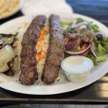 Fresh Off the Boat Fish Grill - Ground Sirloin Kabob Plate (2 Skewer) - Mediterranean Near Me - Placentia, California