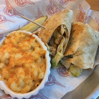 Taco Mac Lawrenceville - BLACKENED CHICKEN CAESAR WRAP with MAC n' CHEESE - Sports Bars Near Me - Lawrenceville, Georgia Taco Mac Lawrenceville - BLACKENED CHICKEN CAESAR WRAP with MAC n' CHEESE - Sports Bars Near Me - Lawrenceville, Georgia