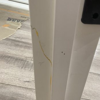 Urban Doors - Cracked interior door frame. They glued it back up thinking the customer wouldn't notice - Door Sales/Installation Near Me - Northridge, California Urban Doors - Cracked interior door frame. They glued it back up thinking the customer wouldn't notice - Door Sales/Installation Near Me - Northridge, California