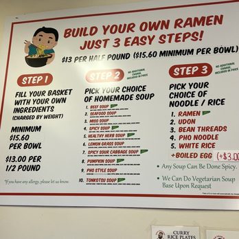 Build Your Own Ramen - Menu options - Ramen Near Me - Aiea, Hawaii