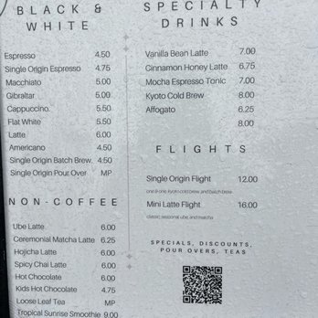 1 Oz Coffee - Menu - Coffee & Tea Near Me - Huntington Beach, California