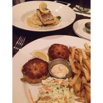 Burtons Grill & Bar - Salmon pasta and crab cakes - New American Near Me - Charlottesville, Virginia