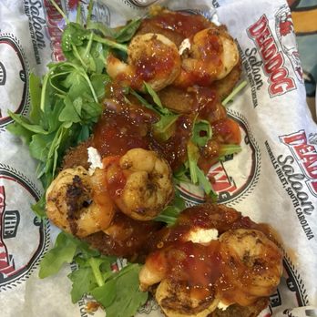 Dead Dog Saloon - Fried green tomatoes with goat cheese and Thai chili sauce - Seafood Near Me - Murrells Inlet, South Carolina