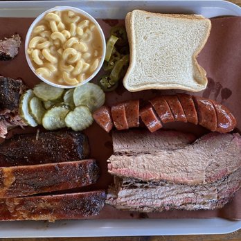 Little Miss BBQ - Pulled Pork, Mac and cheese, sausage link, fatty brisket, and Pork Ribs. - Barbeque Near Me - Phoenix, Arizona