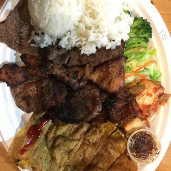 Paradise Hawaiian BBQ - Lunch special. Comes with teriyaki chicken, teriyaki beef and meat jun. And of course rice and 4 sides. - Hawaiian Near Me - Phoenix, Arizona Paradise Hawaiian BBQ - Lunch special. Comes with teriyaki chicken, teriyaki beef and meat jun. And of course rice and 4 sides. - Hawaiian Near Me - Phoenix, Arizona