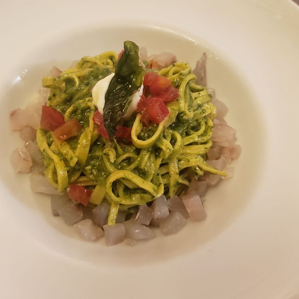 Sea bass with pesto Sea bass with pesto