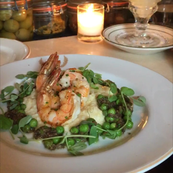 Maison Premiere - Shrimp and Grits, absinthe drip cocktail - Seafood Near Me - Brooklyn, New York