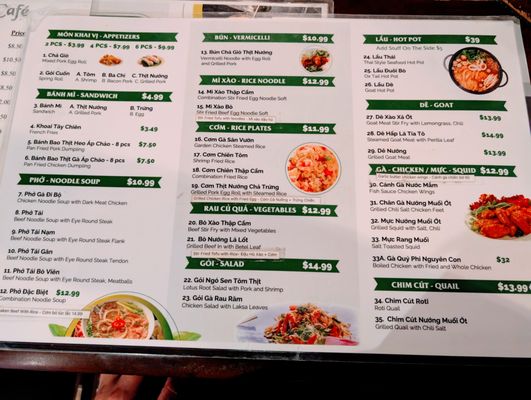 Menu photo 1 San Vuon Restaurant & Cafe Houston, TX