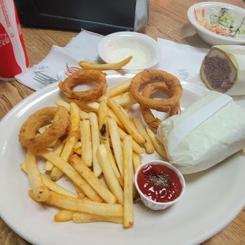 Fantastic Café - Pastrami dinner with fries/ onion rings and a green salad. - Breakfast & Brunch Near Me - Long Beach, California Fantastic Café - Pastrami dinner with fries/ onion rings and a green salad. - Breakfast & Brunch Near Me - Long Beach, California