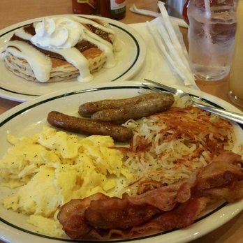 IHOP - Cinnamon pancakes, bacon, sausage, hash browns and scrambled eggs. All delicious! - Breakfast & Brunch Near Me - PORTLAND, Oregon IHOP - Cinnamon pancakes, bacon, sausage, hash browns and scrambled eggs. All delicious! - Breakfast & Brunch Near Me - PORTLAND, Oregon