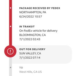 Fedex - Check out the red warning mark when it's out for delivery lol, like a check engine light on your car  It's almost like they know they suck