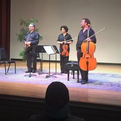 Flint Institute of Music - Judy Lin Vu, Zeljko Milicevic, Alycia Wilder, and Brandon Cota take their final bow after performing in the FIM’s MacArthur Recital Hall.