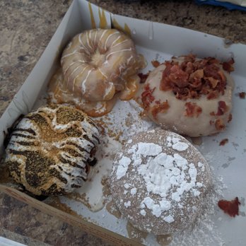 Duck Donuts - Banana Fluffernutter, snore, maple bacon and french toast - Donuts Near Me - North Myrtle Beach, South Carolina