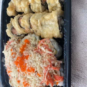E Sushi & Grill - Volcano roll & JB tempura style roll - Sushi Bars Near Me - Apollo Beach, Florida