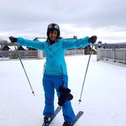 Blue ski pants purchased at Campmor, fabulous fit fantastic price!