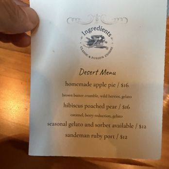 Ingredients - New American Near Me - San Francisco, California