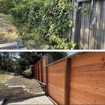 Glscapes - Shared fence before and after - Landscaping Near Me - Daly City, California