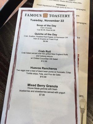 Menu photo 7 Famous Toastery Ashburn, VA