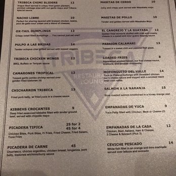 Tribeca Restaurant - Apps Menu - Lounges Near Me - Miramar, Florida