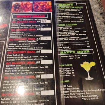 Red Claws Crab Shack - Other side of Menu - Seafood Near Me - Fort Worth, Texas Red Claws Crab Shack - Other side of Menu - Seafood Near Me - Fort Worth, Texas