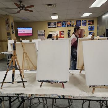 Painting with a Twist - Classroom getting set up. - Paint & Sip Near Me - Omaha, Nebraska Painting with a Twist - Classroom getting set up. - Paint & Sip Near Me - Omaha, Nebraska
