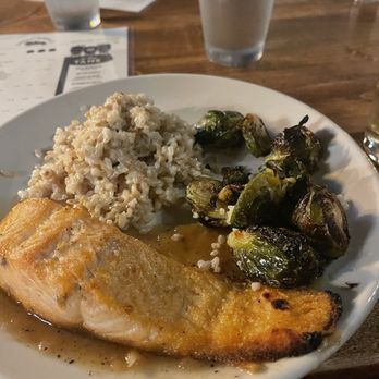 Bankhead Brewing - Salmon with risotto and Brussels sprouts. - Brewpubs Near Me - Rowlett, Texas Bankhead Brewing - Salmon with risotto and Brussels sprouts. - Brewpubs Near Me - Rowlett, Texas