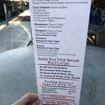 Knotty Barrel - Evening menu - Gastropubs Near Me - San Diego, California Knotty Barrel - Evening menu - Gastropubs Near Me - San Diego, California