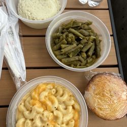 Bistro 46 - Mashed potatoes, green beans, Mac and cheese