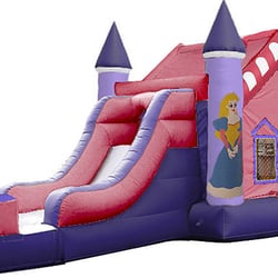 Bouncin Bins - Princess Character Bounce Slide Combo use W/D. Party rentals UT http://utah.bouncinbins.com/bounce-slide%20combos%20(1%20lane)/