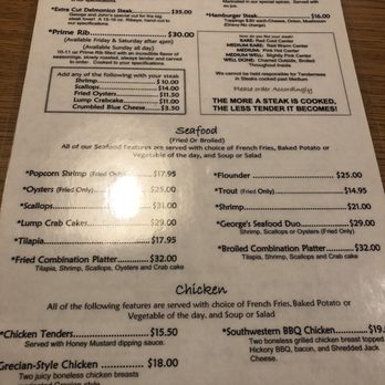 George's Steak House - Menu - American Near Me - Suffolk, Virginia