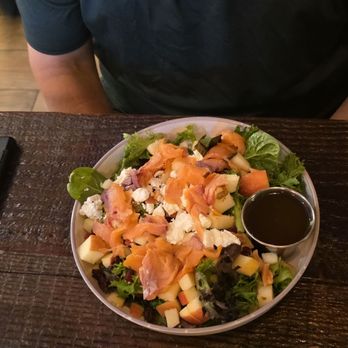 Crepissima - Mimmi's salad with salmon and mustard dressing...the best - Creperies Near Me - Valencia, California Crepissima - Mimmi's salad with salmon and mustard dressing...the best - Creperies Near Me - Valencia, California