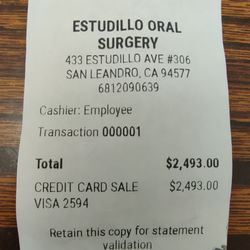 Estudillo Oral Surgery & Implantology - Receipt