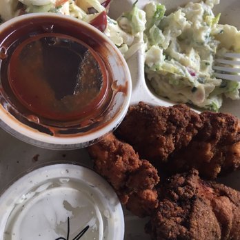 Happy Chicken Bakery - Buttermilk chicken tenders with apple slaw and potato salad cream based homemade good. Chicken is so so good - Desserts Near Me - Chestertown, Maryland