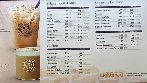 Menu photo 1 The Coffee Bean & Tea Leaf El Segundo, CA Menu photo 1 The Coffee Bean & Tea Leaf El Segundo, CA