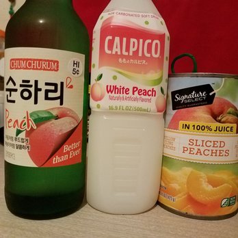 Palama Supermarket - Peach Chumchurum and White Peach Calpico from here. Makes the perfect Yogurt Fruit Soju. (The can of peaches on the right is not from here) - International Grocery Near Me - Honolulu, Hawaii