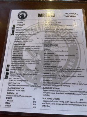 Menu photo 2 The Evangeline Lounge New Orleans, LA Menu photo 2 The Evangeline Lounge New Orleans, LA