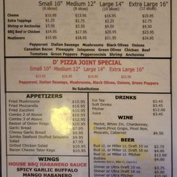Pizza Menu Pizza Menu