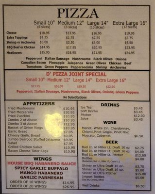 Menu photo 3 D Pizza Joint South Padre Island, TX Menu photo 3 D Pizza Joint South Padre Island, TX