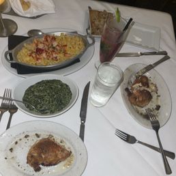 LOBSTER MAC & CHEESE, SWEET POTATO CASSEROLE, CREAMED SPINACH, STUFFED CHICKEN BREAST LOBSTER MAC & CHEESE, SWEET POTATO CASSEROLE, CREAMED SPINACH, STUFFED CHICKEN BREAST