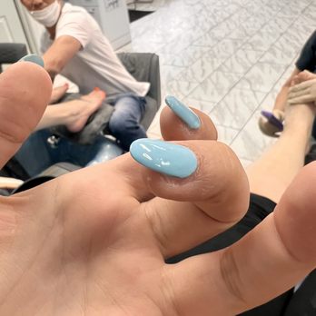 Blush Nail Lounge - Literally can see my actual nail didn't cover my nails at all - Nail Salons Near Me - Nottingham, Maryland