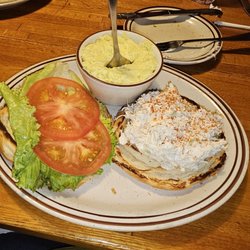 Easy Street Cafe - Chicken Salad Croissant with a side of potato salad. Yum!
