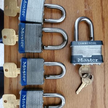 Uncle Mikes Locksmith - The commercial lock had been injected with super glue to prevent it from being opened.
The other 4 padlocks had the keys lost. - Keys & Locksmiths Near Me - Cudahy, Wisconsin