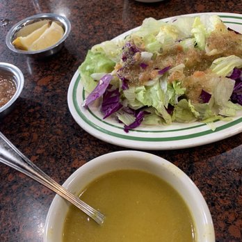 Yemen Café & Restaurant - Soup(Lamb) & Special House Salad - Middle Eastern Near Me - Brooklyn, New York