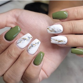Jo’s Nails - Another great visit with Tiffany. Dip powder on natural nails with some marble art. - Nail Salons Near Me - Manassas, Virginia